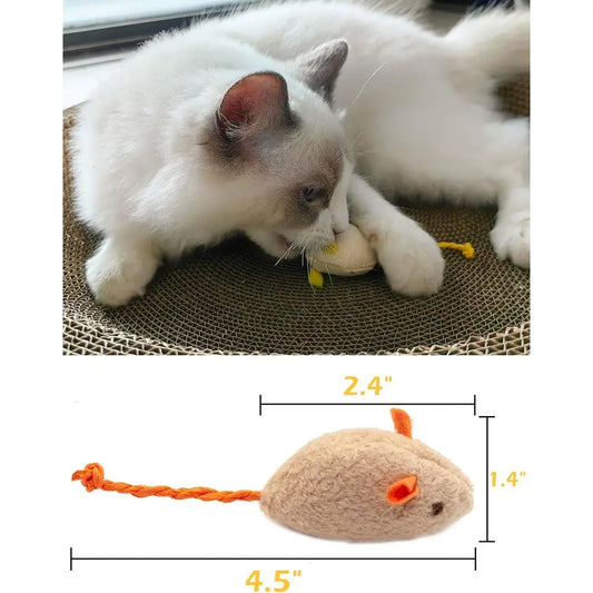 Talk Cat Mice Toy 18-Pack Plush Catnip-filled Mice Toys for Indoor Cats - Realistic Design, 9 Assorted Colors, 2 of Each, Value