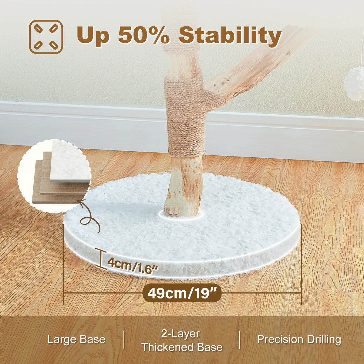 PAWZ Road Modern Cat Tree With Natural Solid Wood Scratching Posts