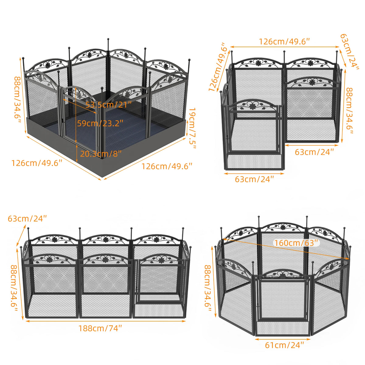 BINGOPAW 8-Panel Heavy Duty Dog Playpen With Waterproof Pad Whelping
