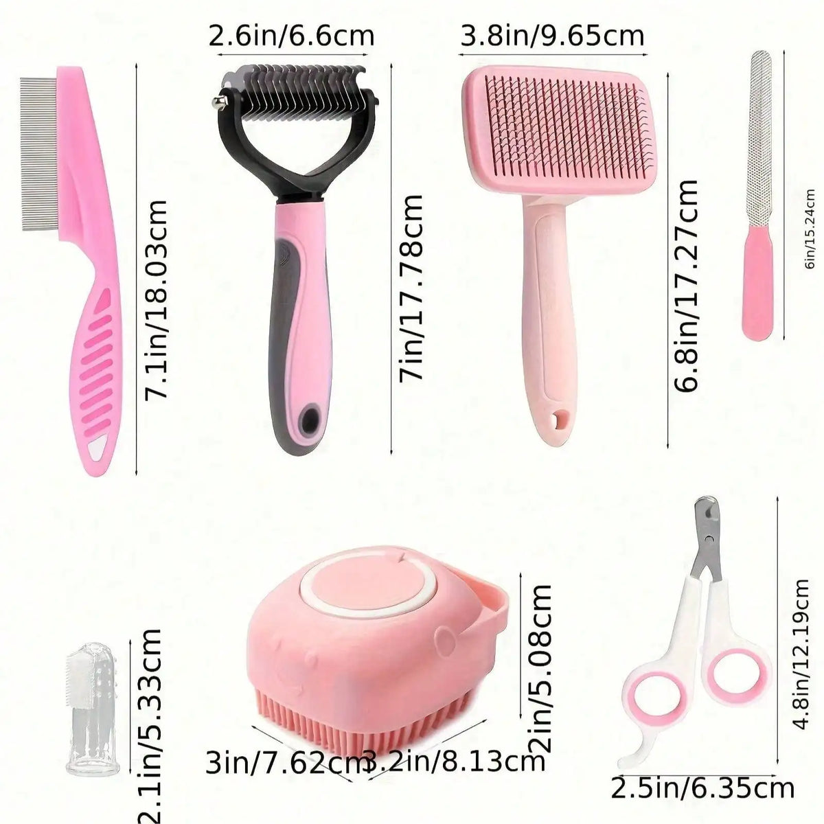 Complete Pet Grooming Kit With Nail Clippers And Brushes