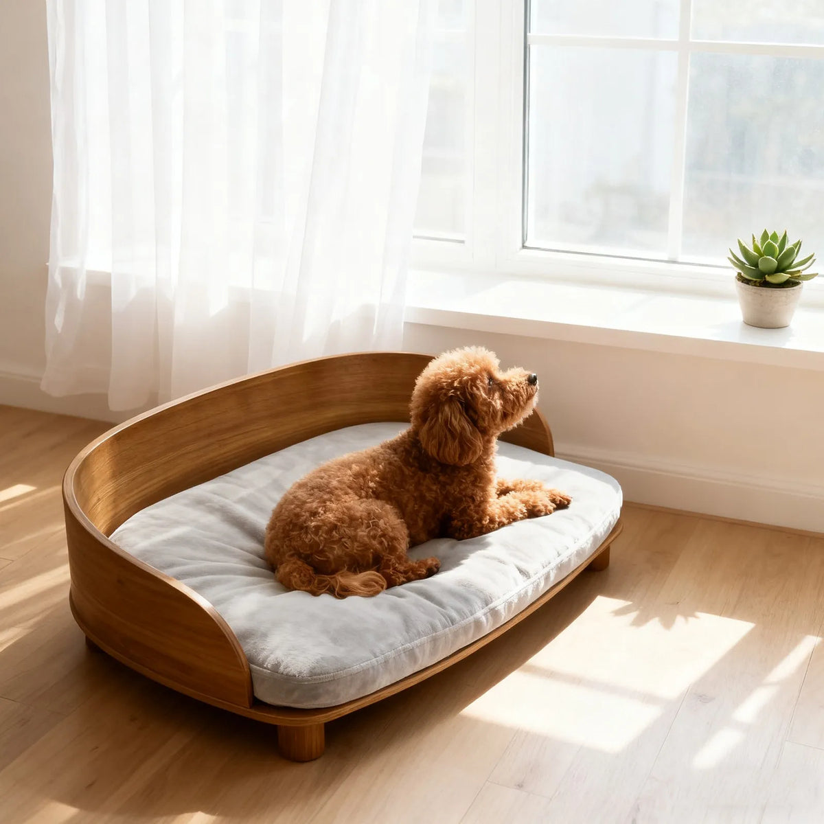 BORWART Elevated Wood Pet Sofa For Small Dogs And Cats