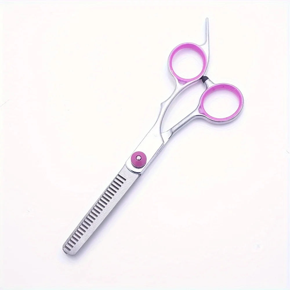 1PCS Stainless Steel Pet Grooming Scissors Set - Professional Curved Straight Hair Cutting Tools for Dogs Cats Home Salon Use