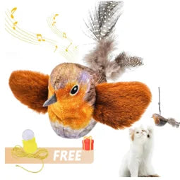 Wall Hanging Bird Cat Toy, Indoor Interactive Squeaky Catnip Teaser Toy, Self-Play Chasing Toy for Kittens