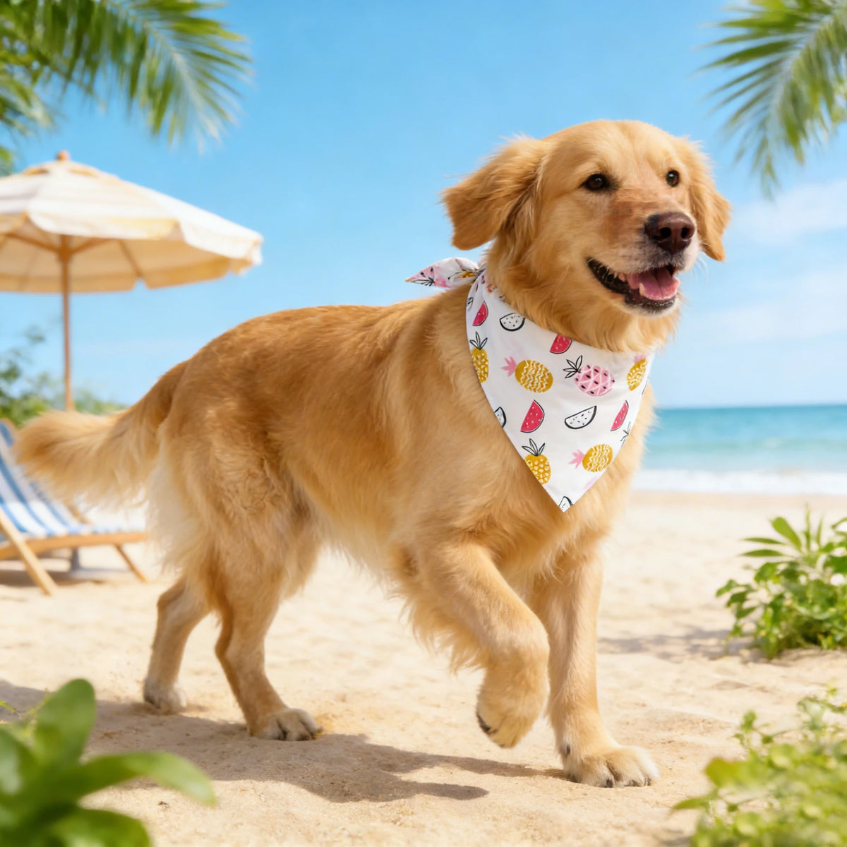 Soft Washable Floral Dog Bandana And Adjustable Pet Scarf
