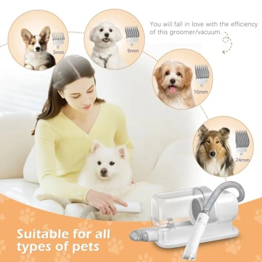 Pet Grooming Vacuum Kit Low Noise Hair Removal 5 Tools