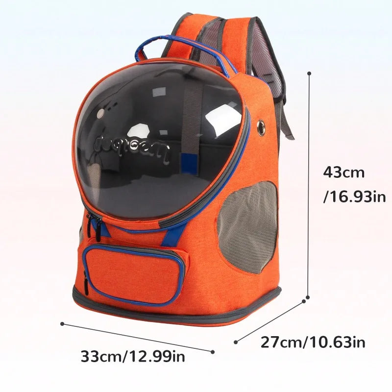 Cat Backpack Carrier, Foldable, Breathable & Transparent, Suitable For Cats And Dogs, Portable Travel Bag With Zipper, Essential Pet Bag/Pet Backpack/Pet Gift For Outdoor Travel