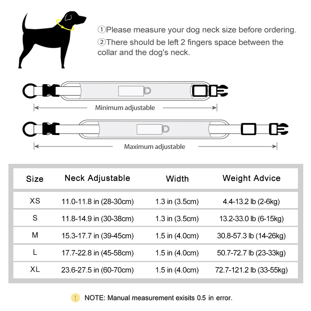 Personalized Mesh Dog Collar Breathable Reflective With Engraving