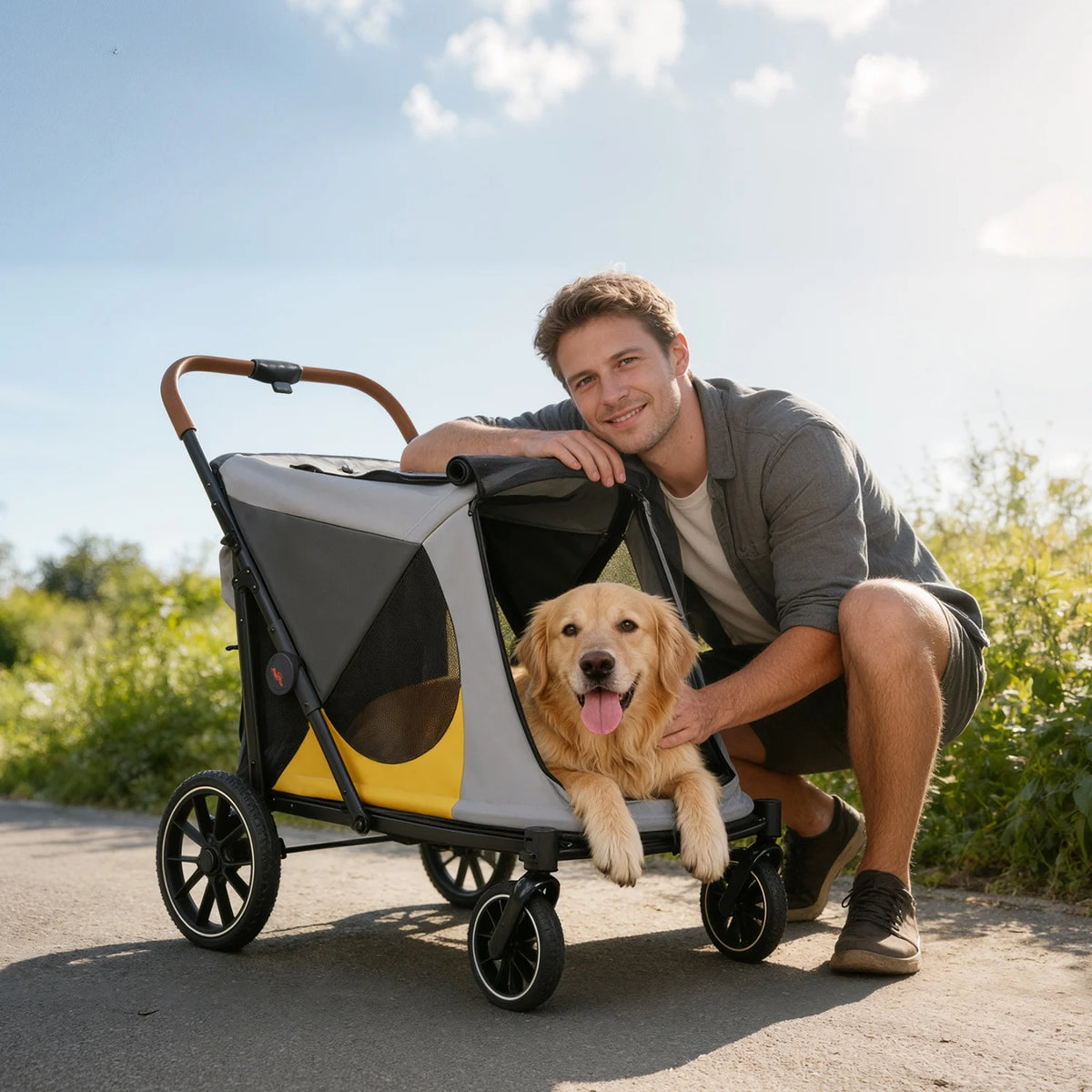 Dog Stroller for Large Dogs Folding Jogger With Storage