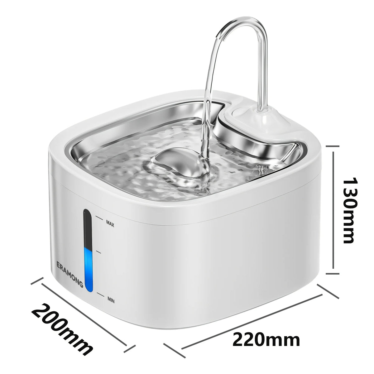Cat Water Fountain With Stainless Steel Tray And Dispenser