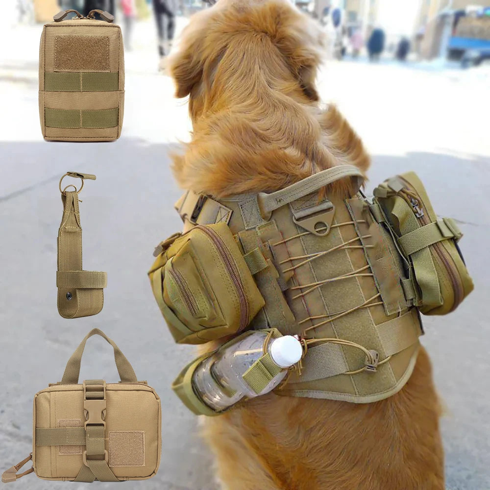 Dog Tactical Molle Pouches Set For Harness Attachments
