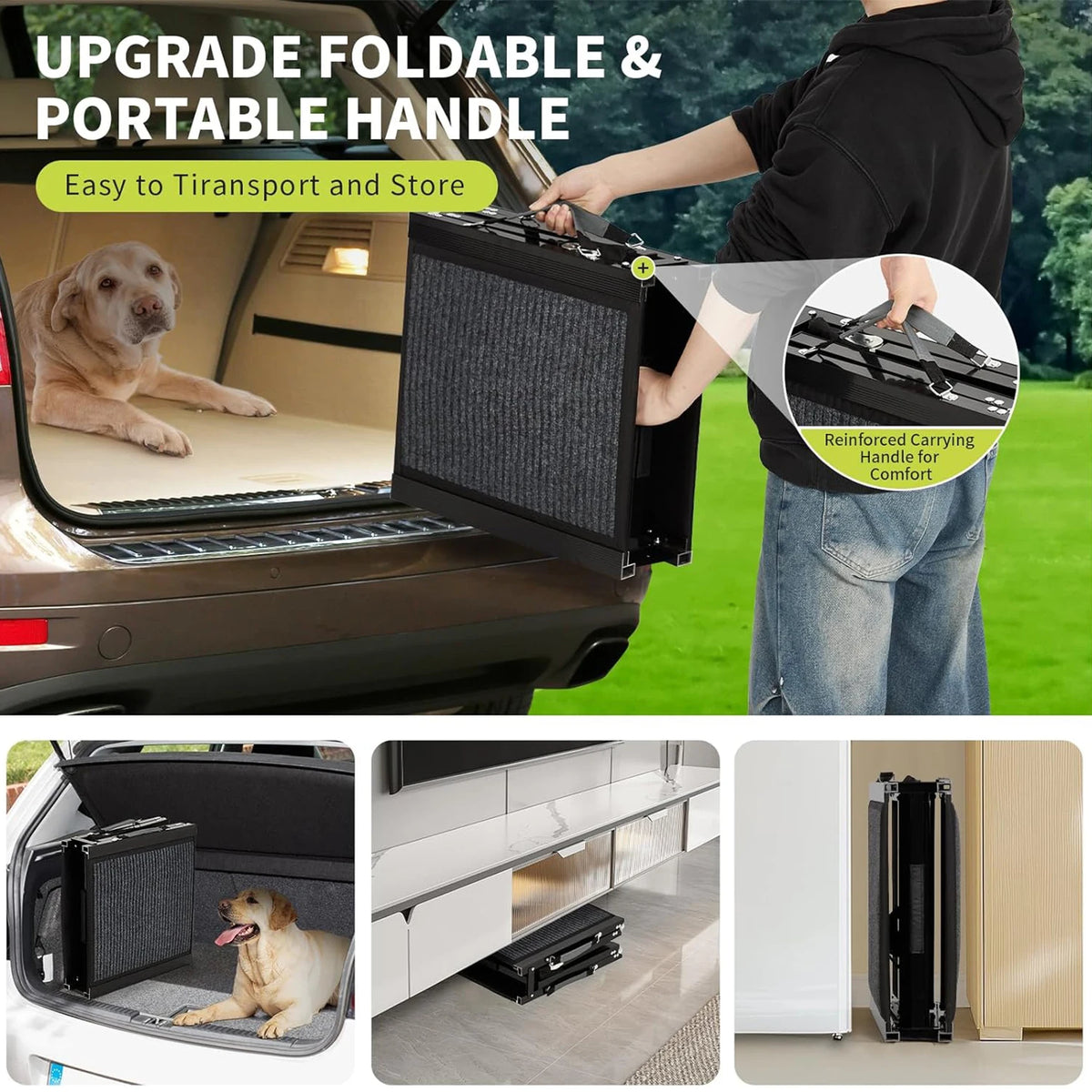 HiMISS Folding Car Dog Ramp With Nonslip Surface