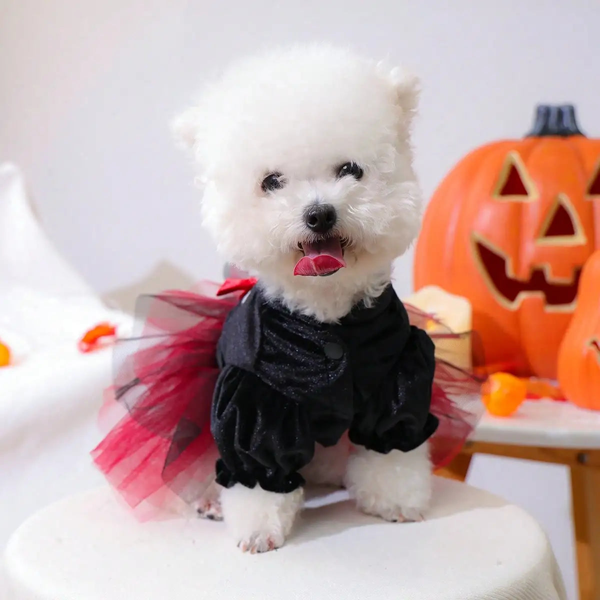 Dog Halloween Dress Bow Skull Pattern Puppy Girl Tulle Dress Pet Pirate Costume For Small Dogs Cats