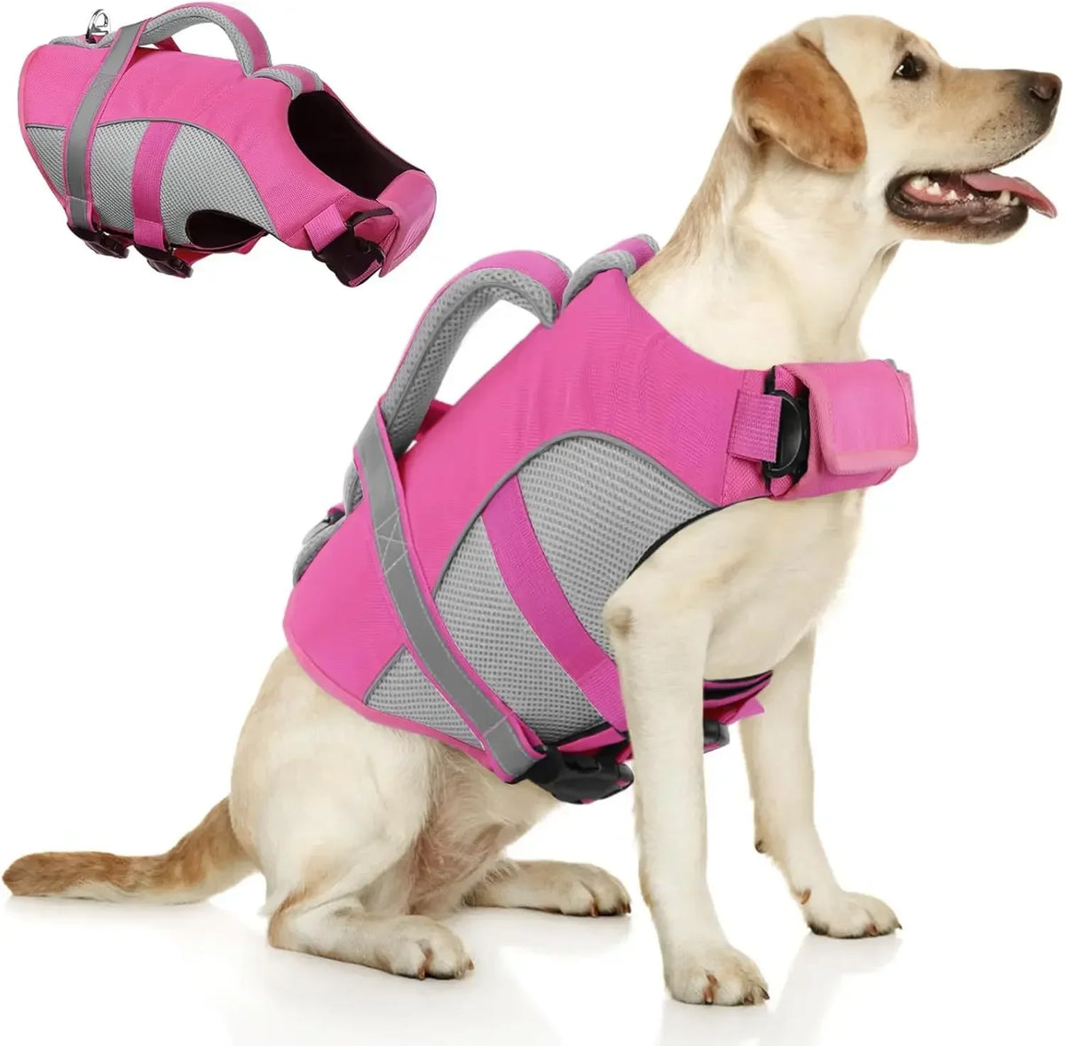 BXX Durable Mesh Dog Life Jacket With Reflective Rescue Handle