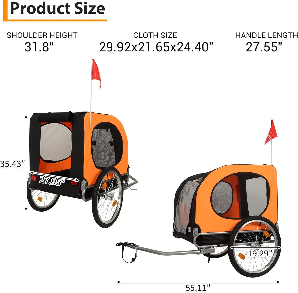 TWISTER.CK Dog Bike Trailer with Quick Release Wheels