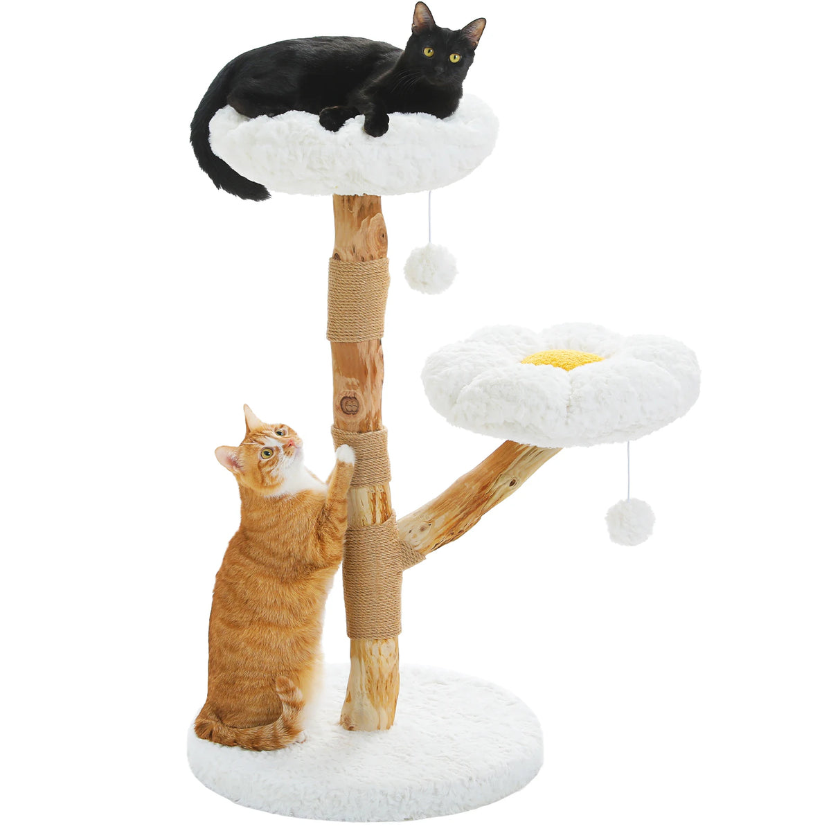PAWZ Road Modern Cat Tree With Natural Solid Wood Scratching Posts