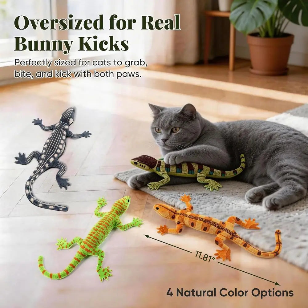 Lizard Catnip Toys Chew Bite Resistant Toys Indoor Cats Boredom Relief Teeth Cleaning Interactive Funny Cute Kitten Cat Lover Gift