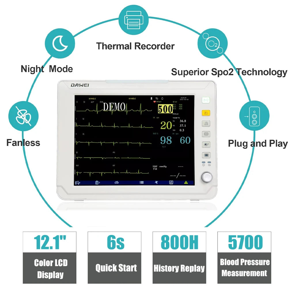 DAWEI Portable Veterinary Monitor 6 Parameter
