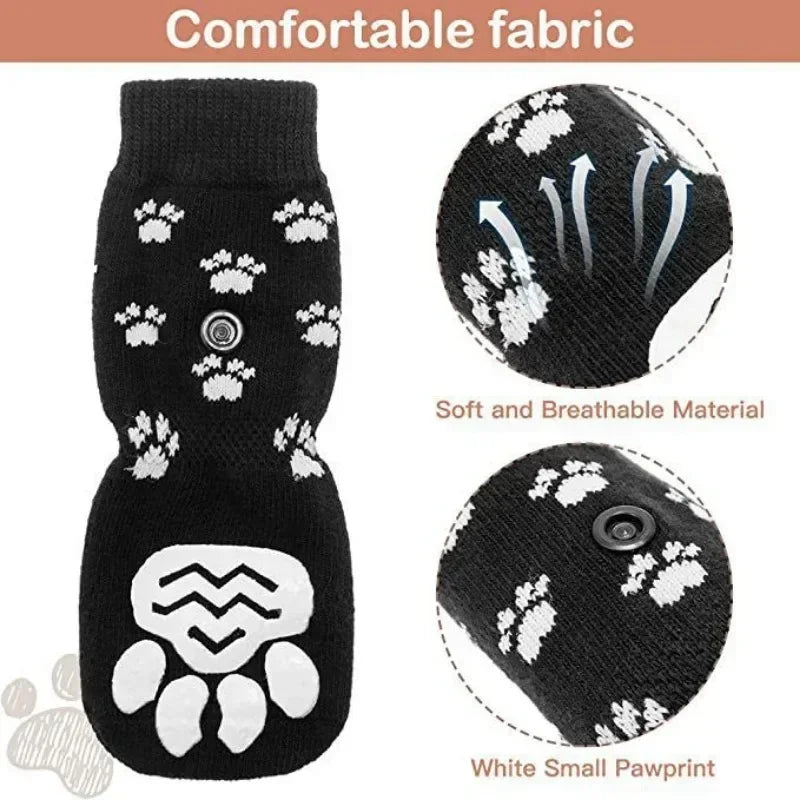 Adjustable Anti Slip Dog Socks For Indoor Paw Protection