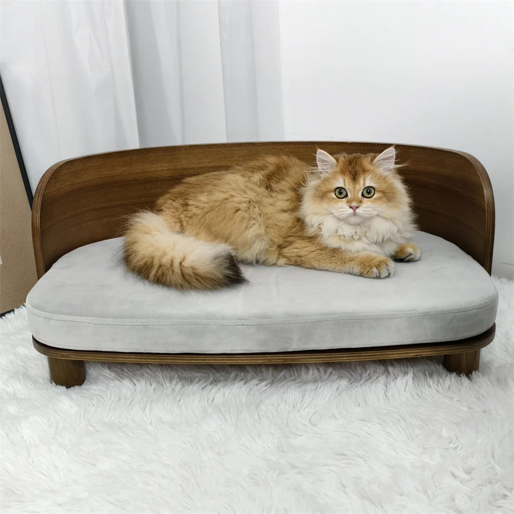 BORWART Elevated Wood Pet Sofa For Small Dogs And Cats