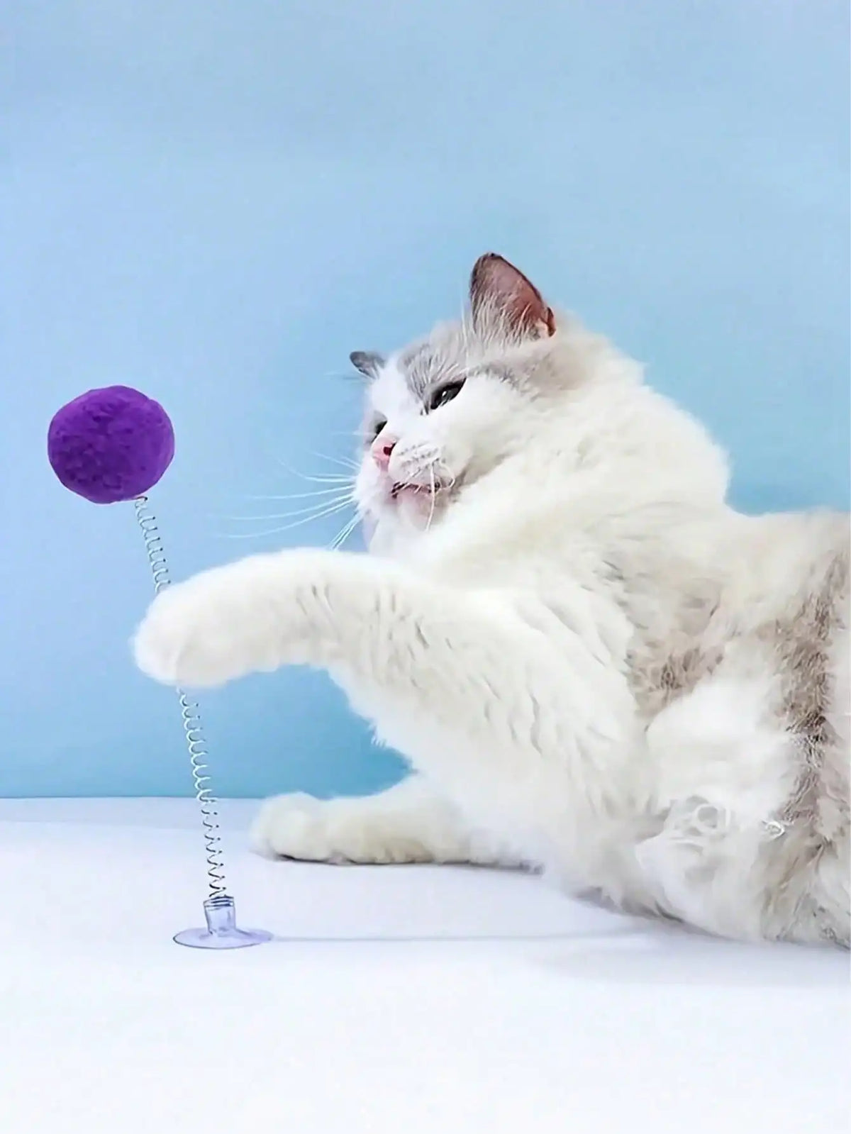 Interactive Cat Toys With Plush Ball Teaser Wand Suction Cup
