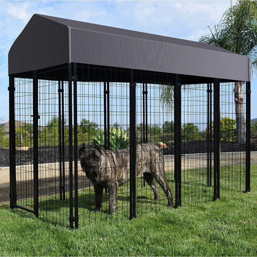 Outdoor Dog Cage Playpen Enclosure With Roof And Fence