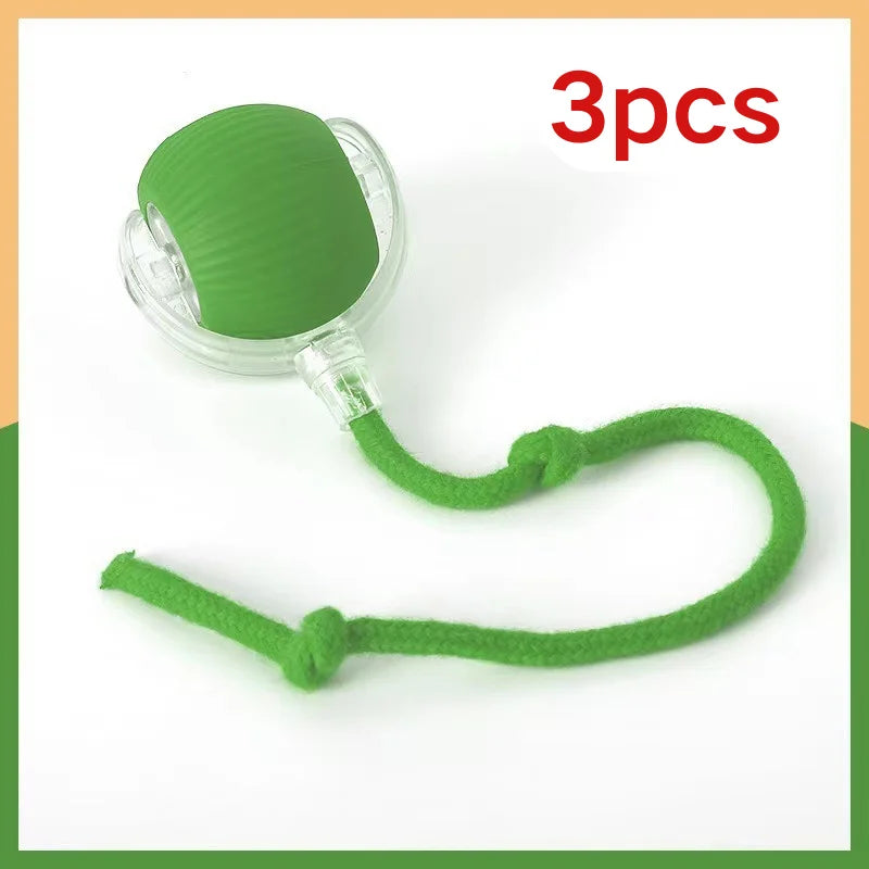 Self Moving LED Interactive Cat Toy Ball With Rope Tail