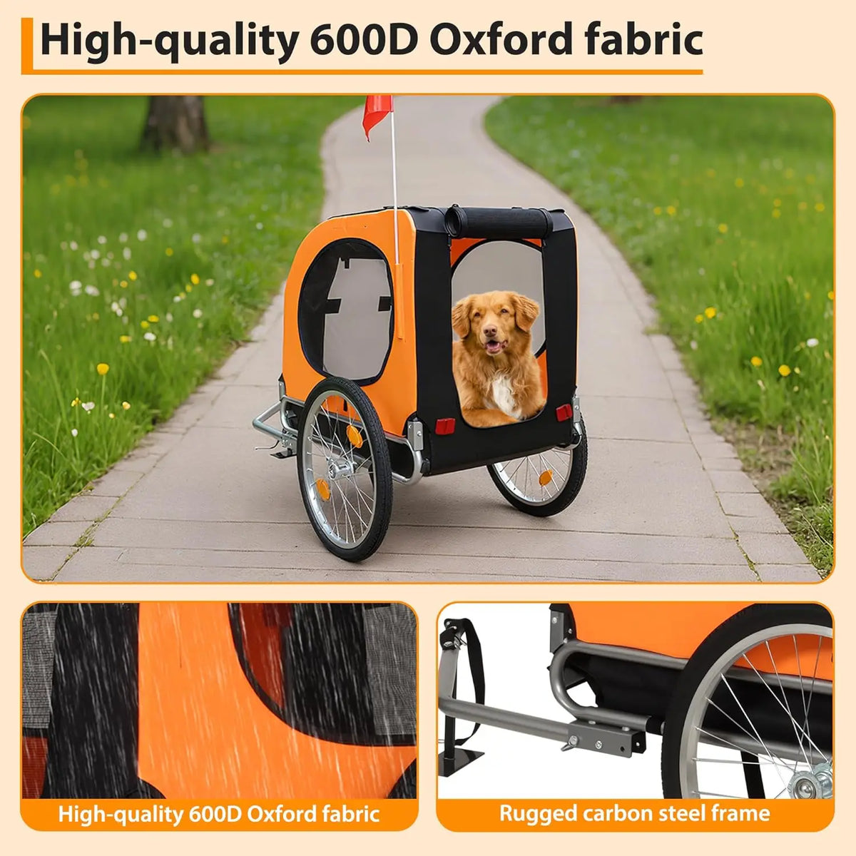 TWISTER.CK Dog Bike Trailer with Quick Release Wheels