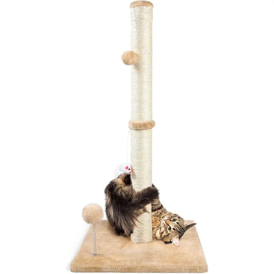 3-In-1 Cat Scratching Post With Plush Toys