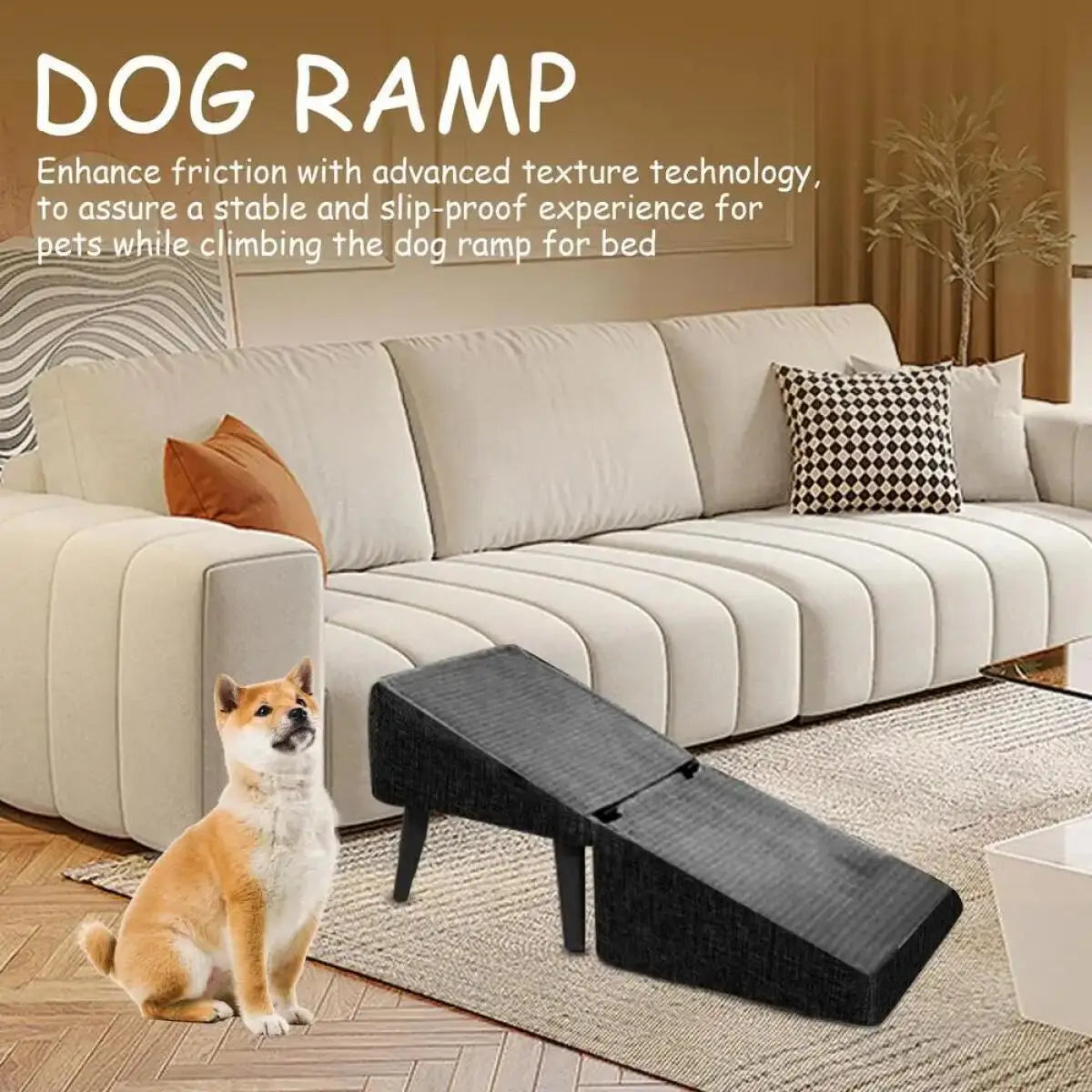 Foldable Wooden Dog Ramp And 2 In 1 Pet Steps