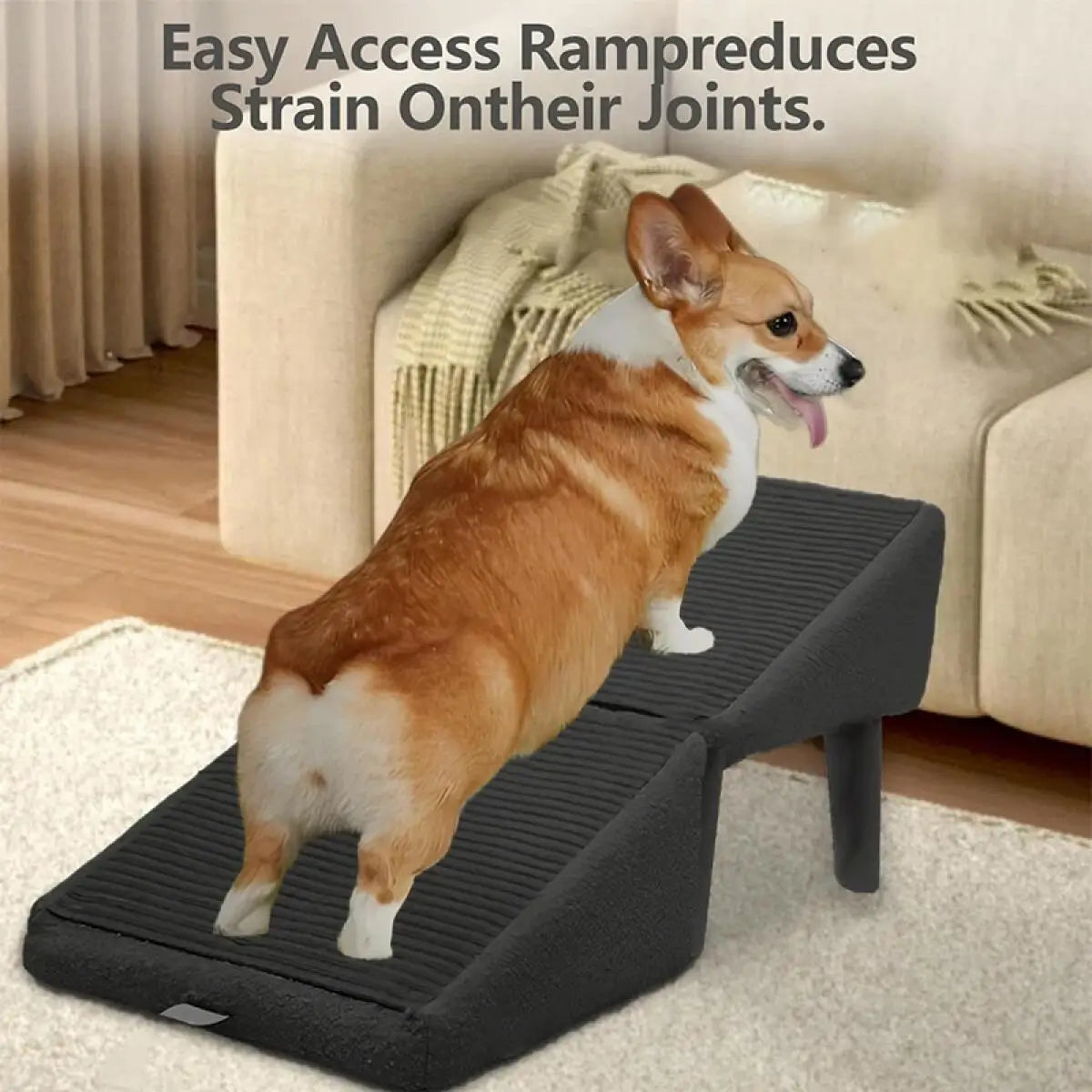 Foldable Wooden Dog Ramp And 2 In 1 Pet Steps