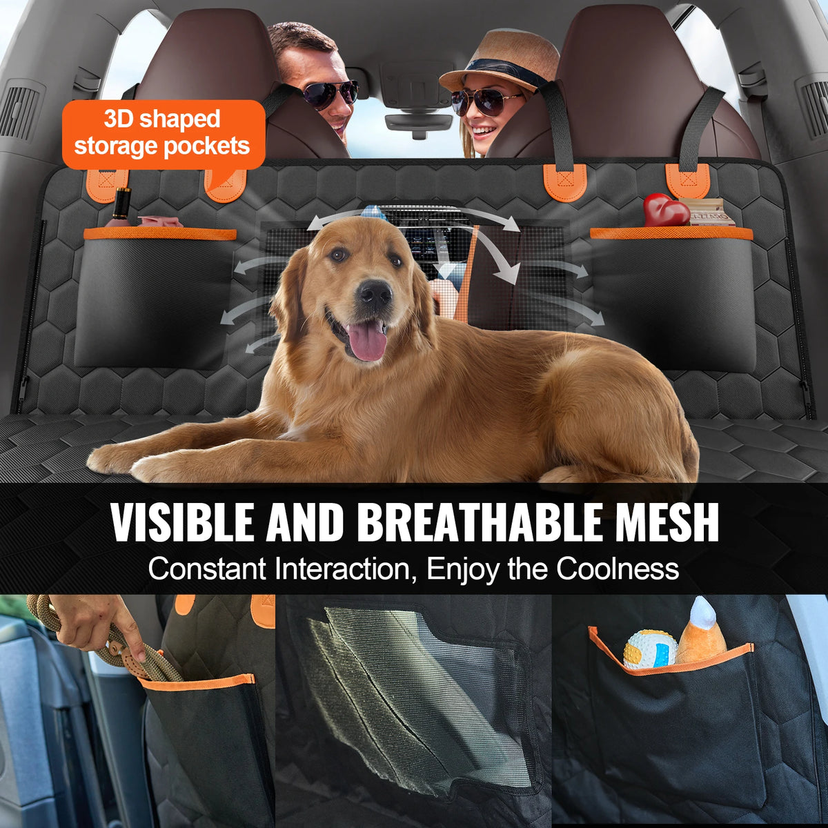 SucceBuy Back Seat Extender Dog Car Seat Cover With Window