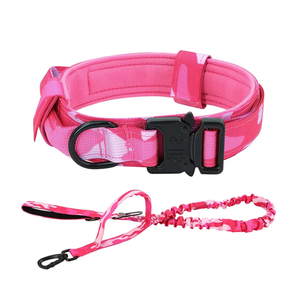 Adjustable Tactical Dog Collar and Leash Set