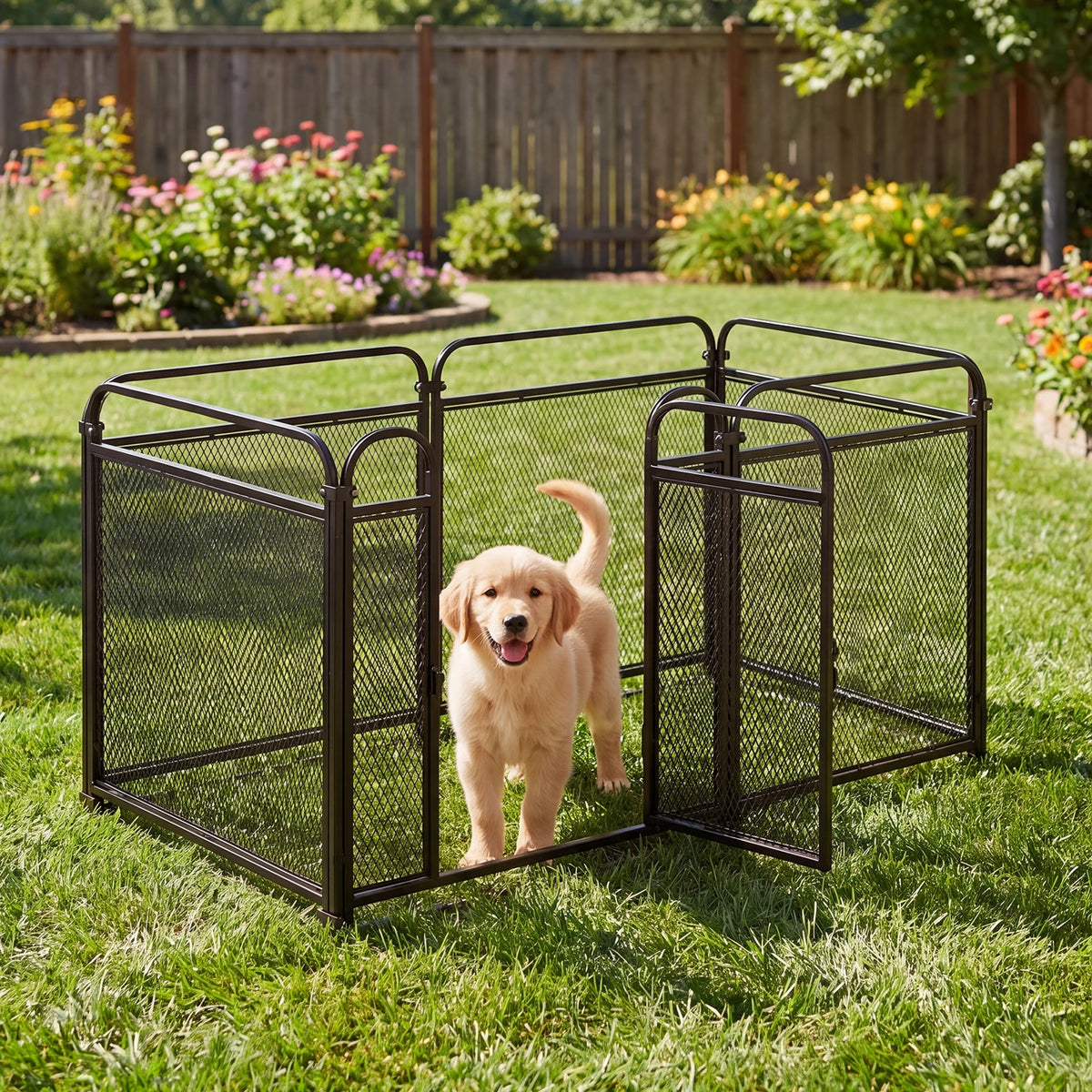 Foldable Metal Dog Exercise Pen Portable Puppy Playpen