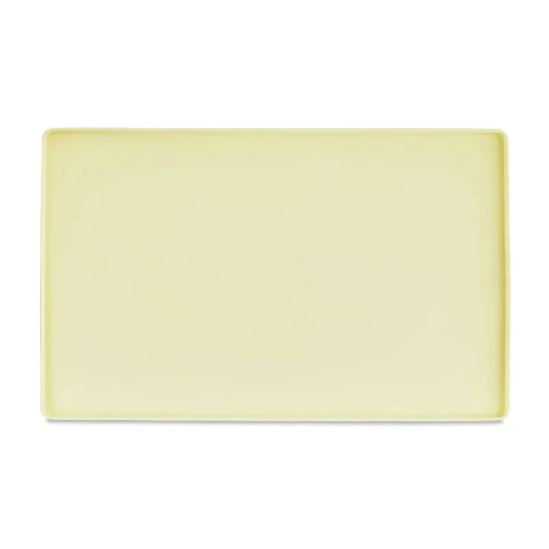 Medium Silicone Pet Feeding Mat, Beige, 19" x 12"，Raised edge design helps contain food and water.