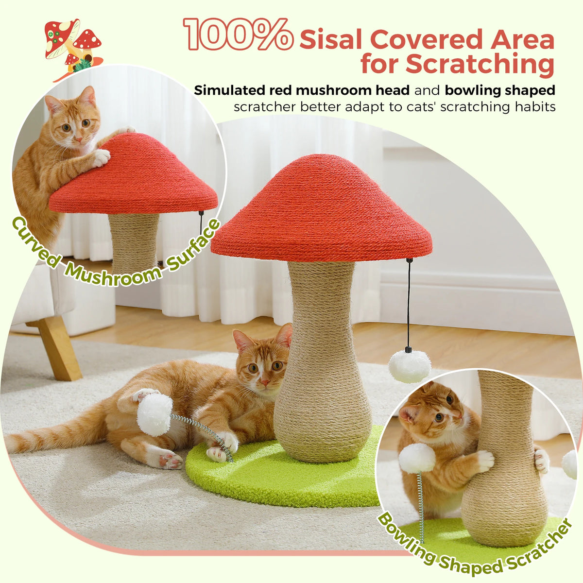 PAWZ Road Mushroom Cat Scratching Post