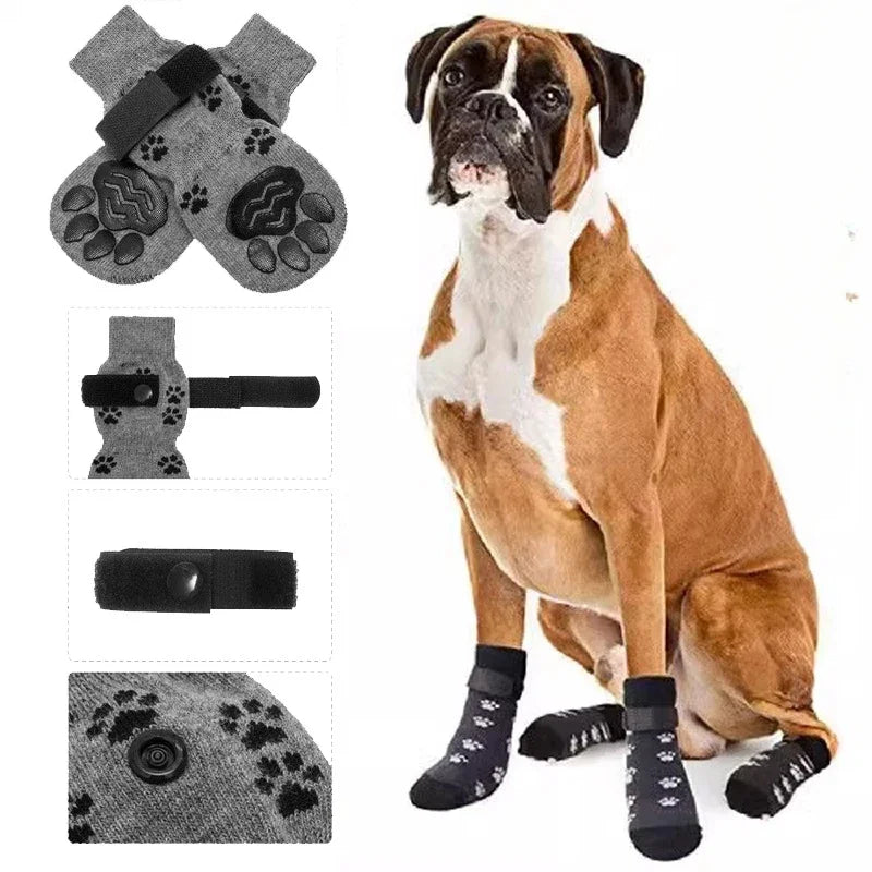 Adjustable Anti Slip Dog Socks For Indoor Paw Protection