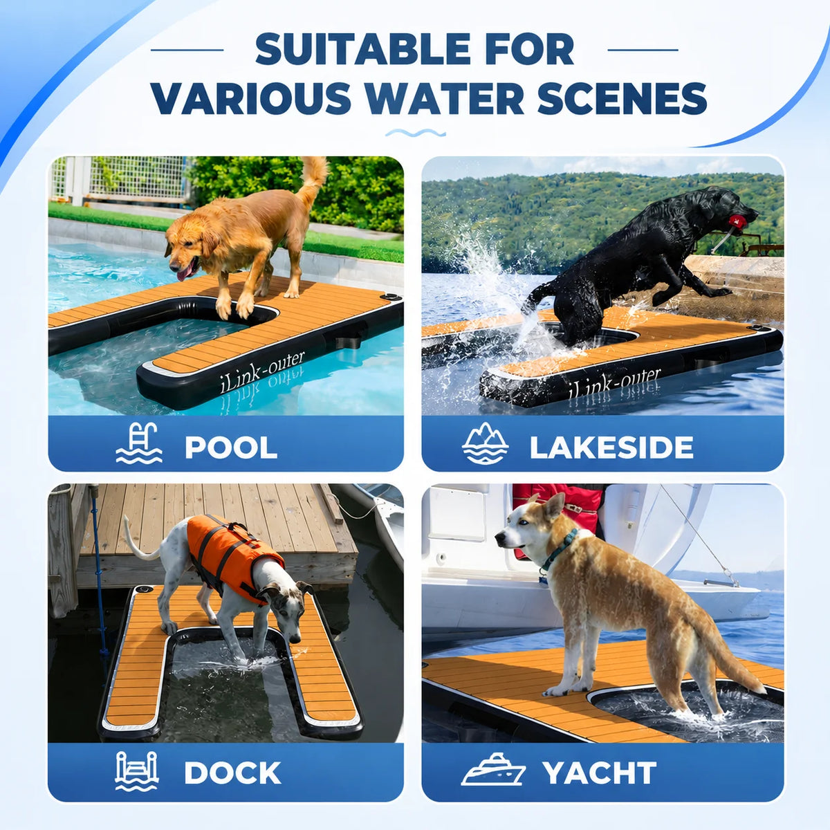 Inflatable Dog Ramp For Small Dogs Supports 230lbs