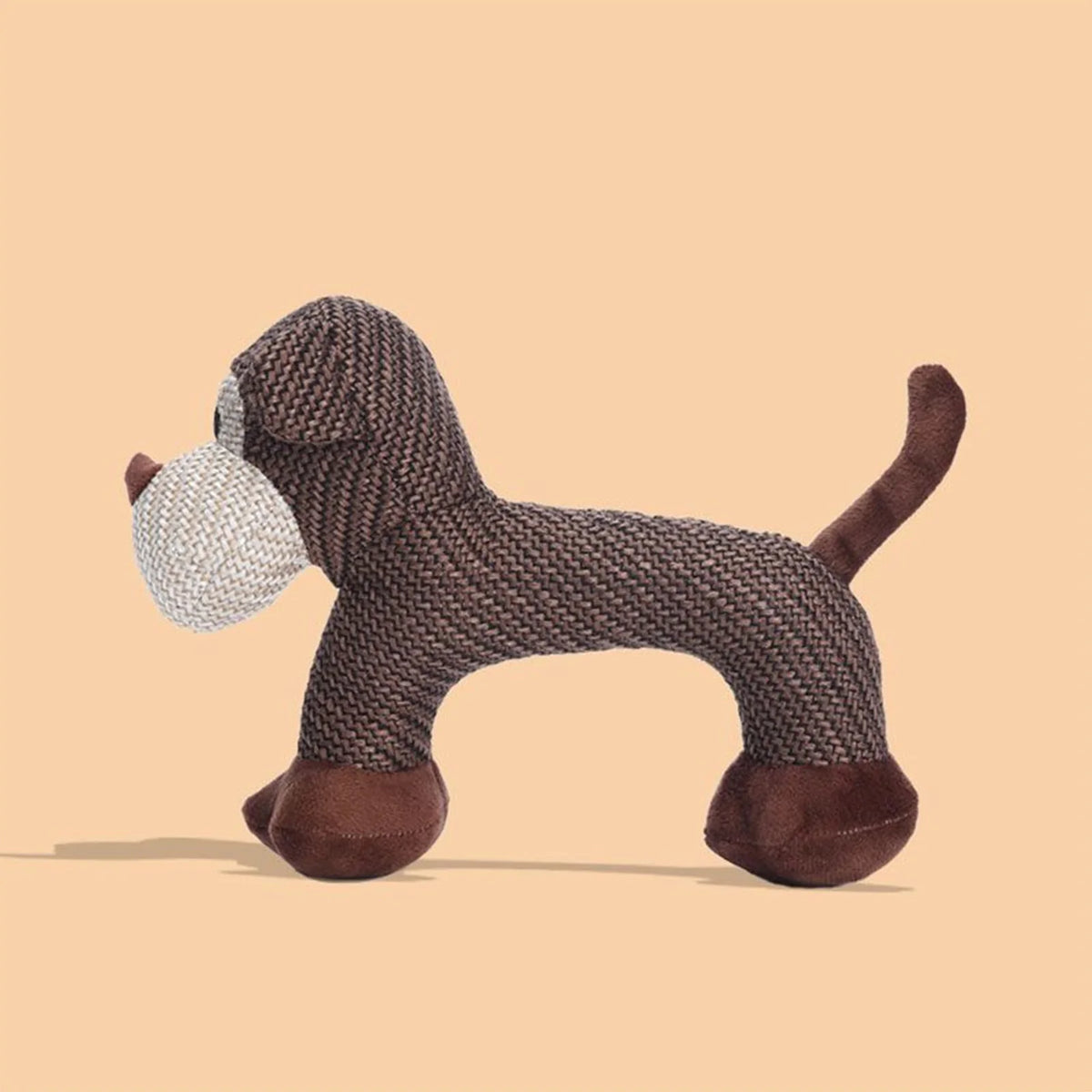 Interactive Squeak Puppy Plush Linen Dog Toy