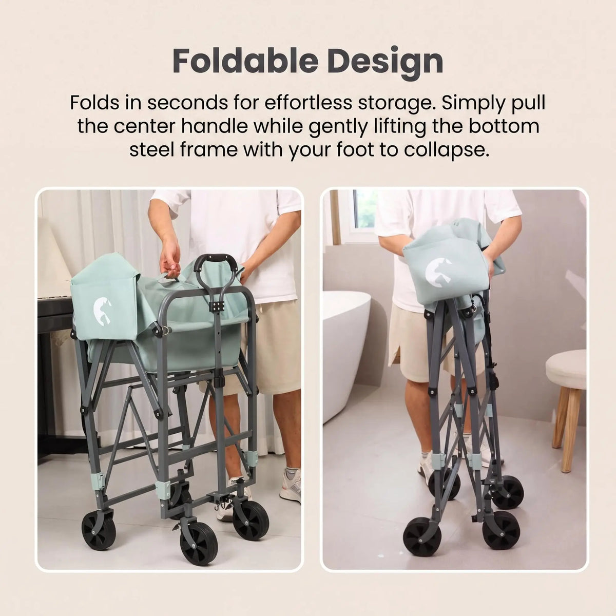 Folding Dog Bath Tub For Small Medium Dogs, Portable Grooming Wash Station, Adjustable Height, Lockable Rolling Cart, Home Patio