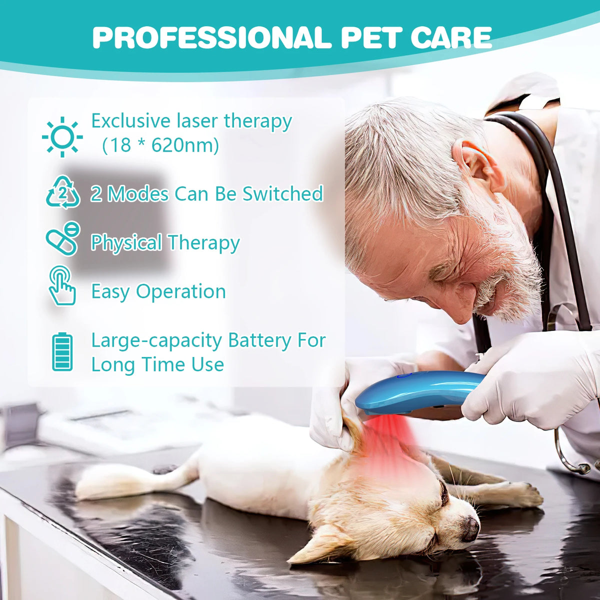Pet Cold Laser Therapy Device 620nm 18 Diodes