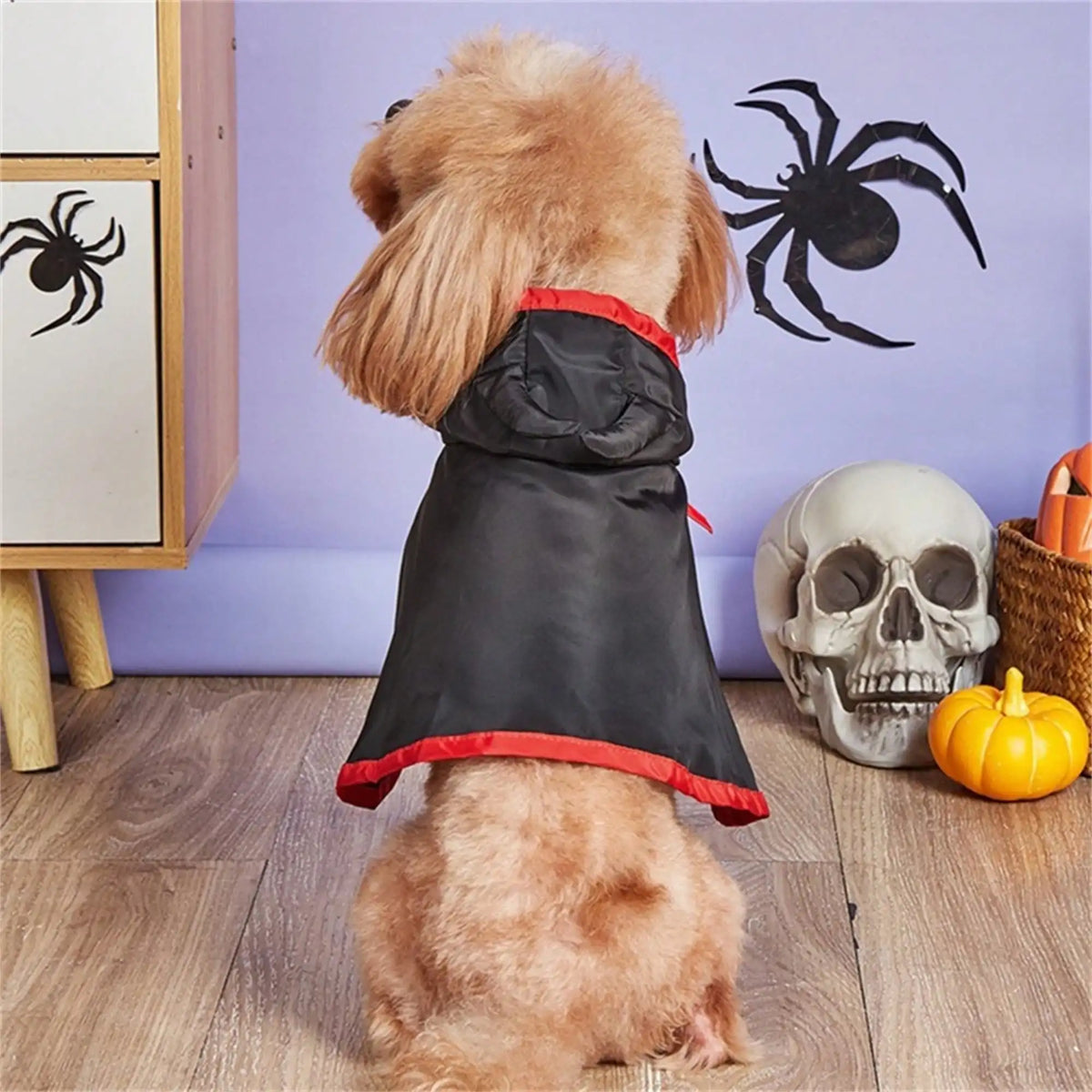 Halloween Dog Costume Cute Cat Dog Cape Cosplay Devil Hat Headband Adjustable Vampire Cloak Demon Hair Hoop Funny Pet Cape