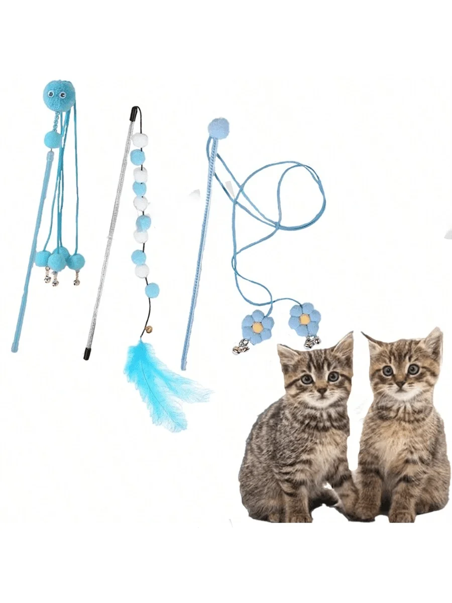 Premium Fleece Fairy Cat Teaser Wand For Interactive Play Time