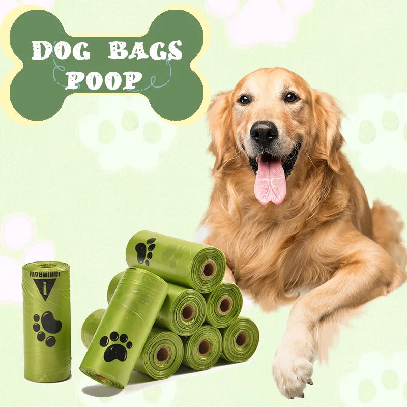 10Pcs Extra Thick Dog Poop Bags Leak-Proof Paw Print