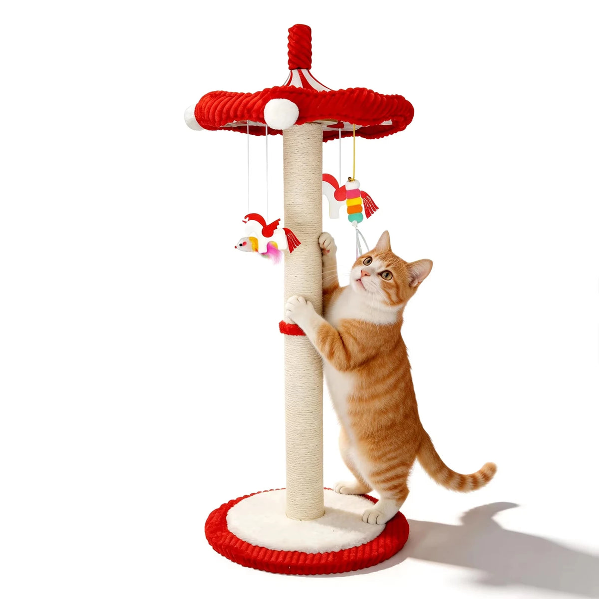 CWV CN Rotating Interactive Cat Scratching Post Sisal Tree