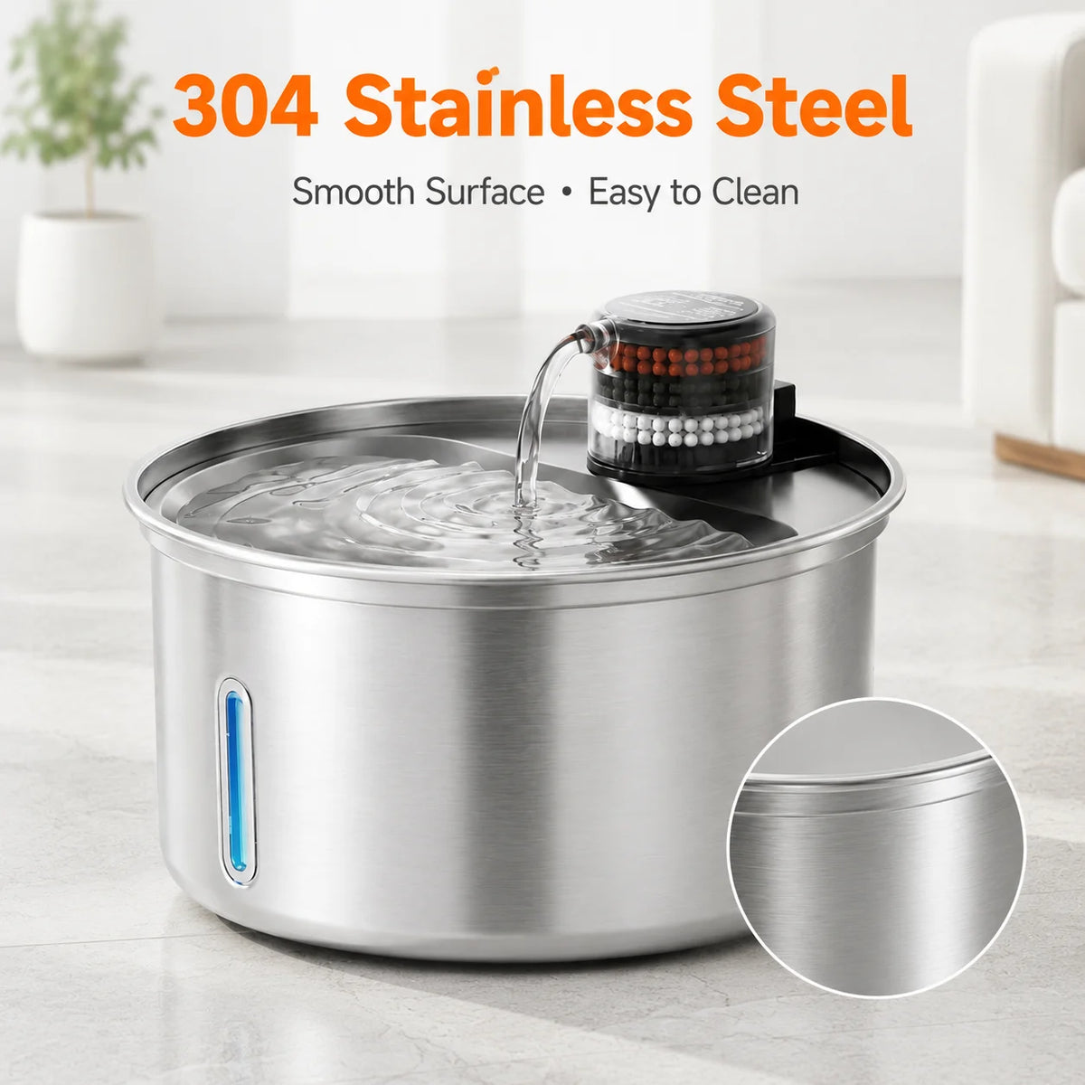 Automatic Stainless Steel Pet Water Fountain for Cats and Dogs