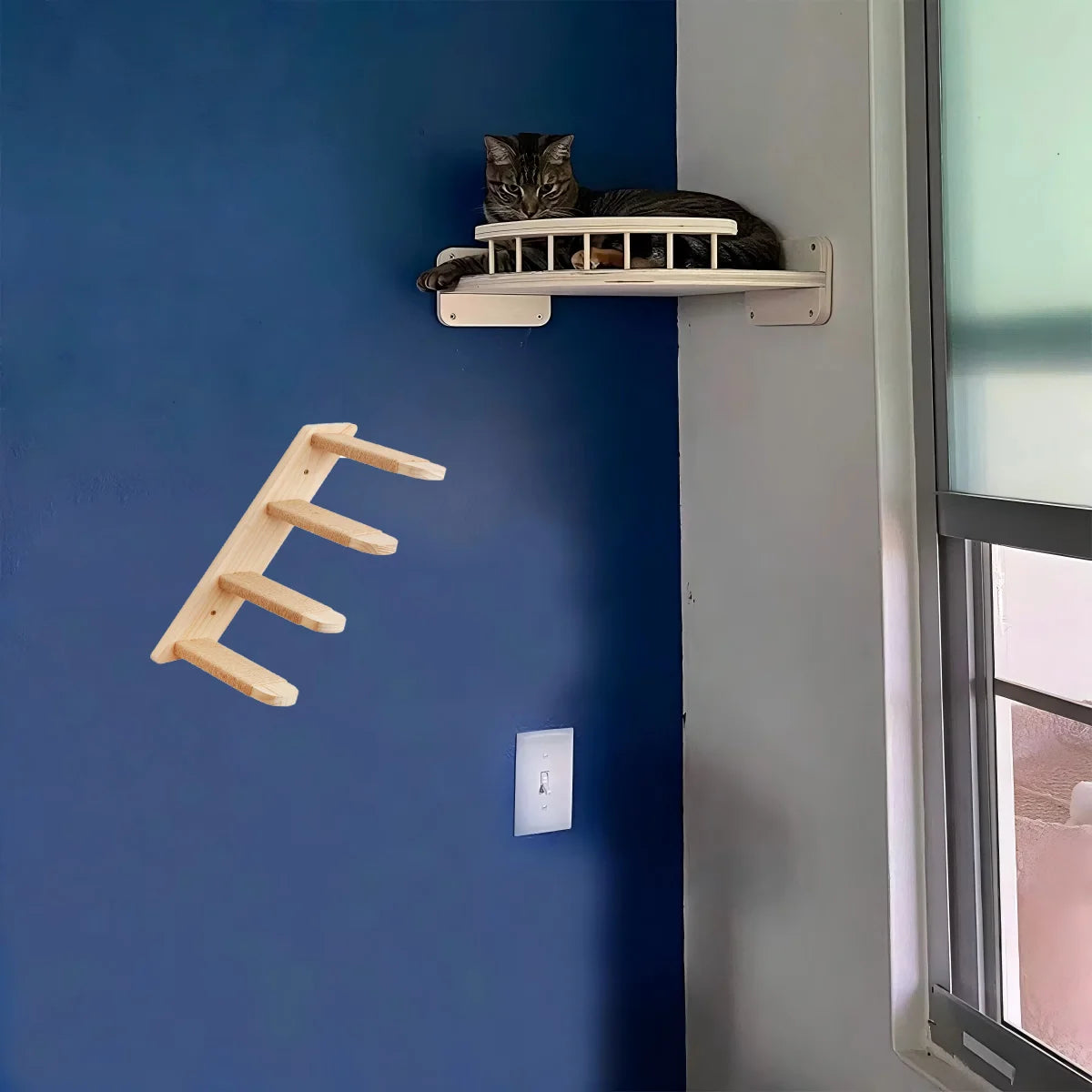 CWV 3Pcs Corner Hammock Cat Tree With Steps