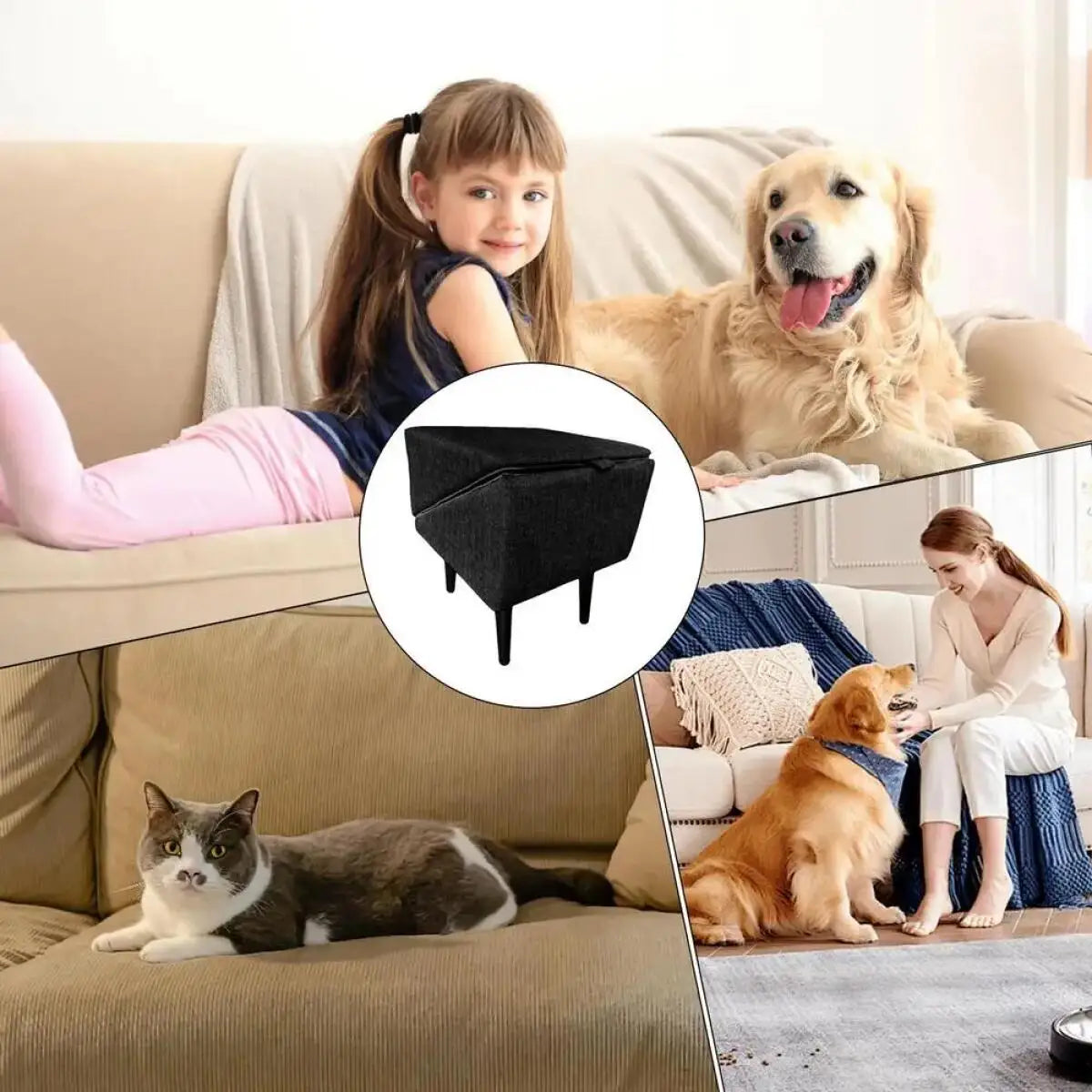 Foldable Wooden Dog Ramp And 2 In 1 Pet Steps