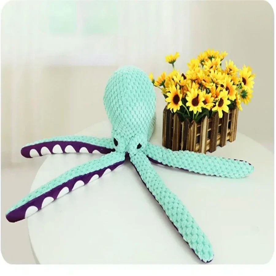 Plush Octopus Dog Toy For Boredom Relief Interactive Sound