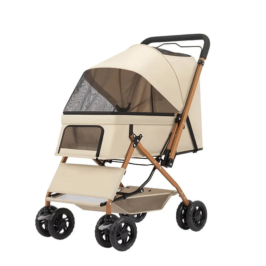 Premium Pet Stroller With Large Space For Small Dogs Cats