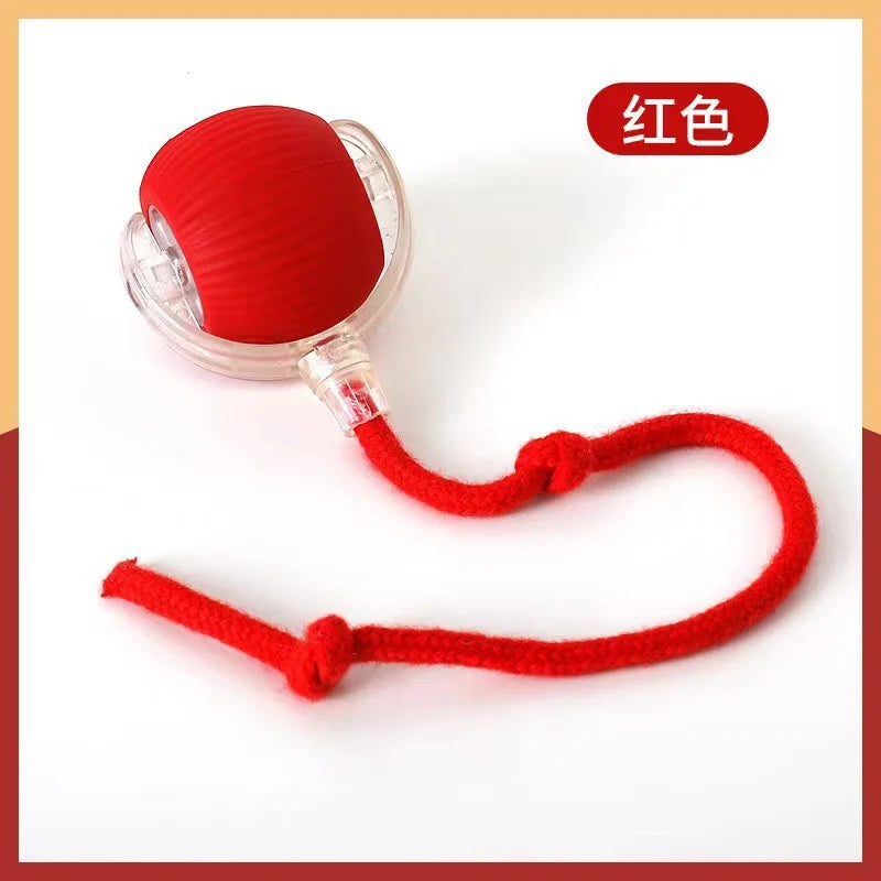 Self Moving LED Interactive Cat Toy Ball With Rope Tail